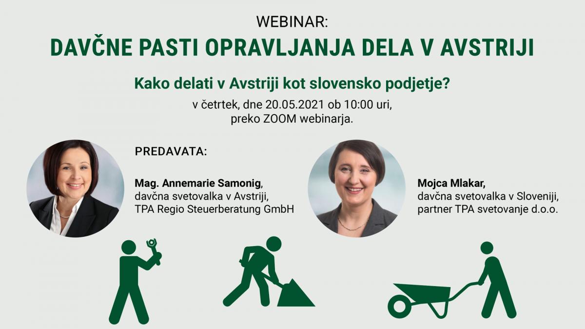 Slika: Webinar: Davčne pasti opravljanja dela v Avstriji - 20.05.2021