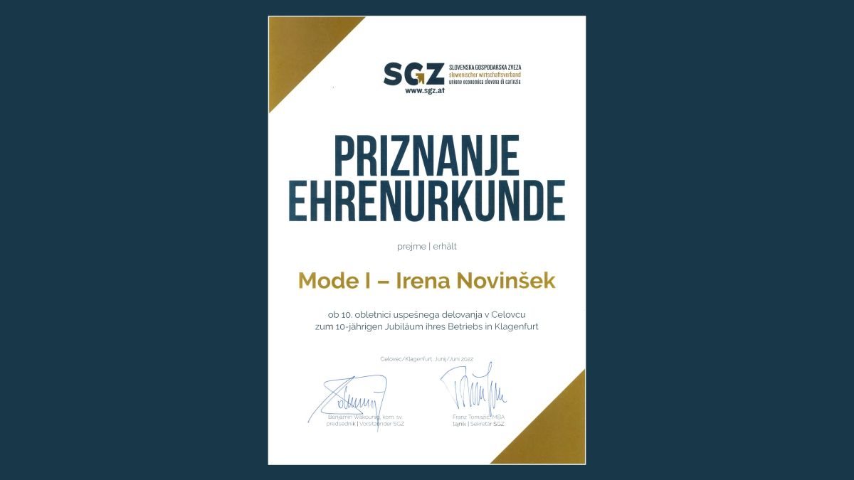 Slika: Predstavljamo prejemnike priznanj SGZ: Irena Novinšek - Mode i