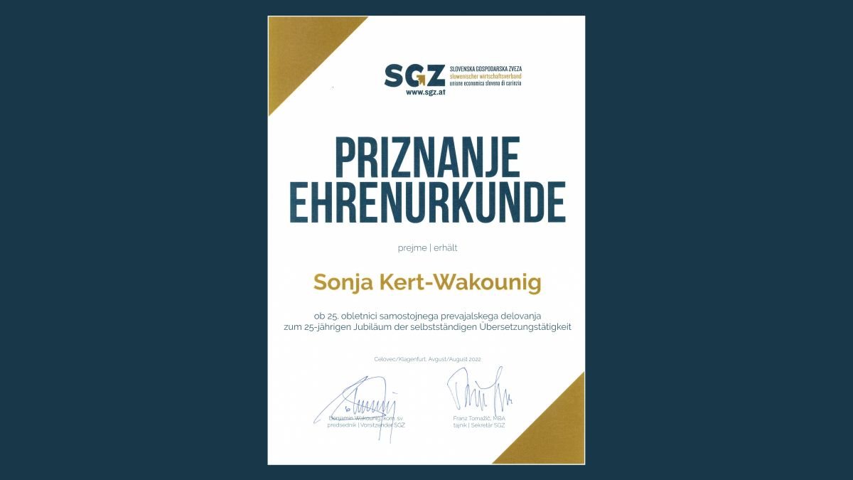 Slika: Predstavljamo prejemnike priznanj SGZ: Sonja-Kert Wakounig