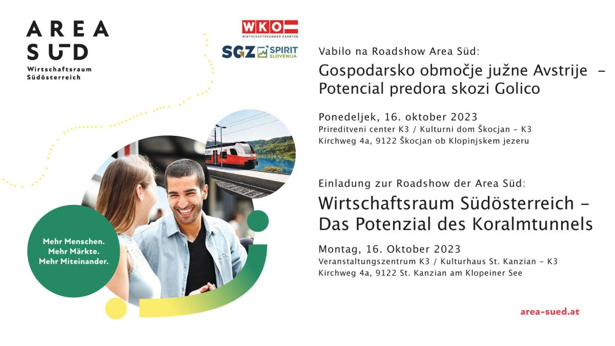 Slika: Gospodarsko območje južne Avstrije - Potencial predora skozi Golico