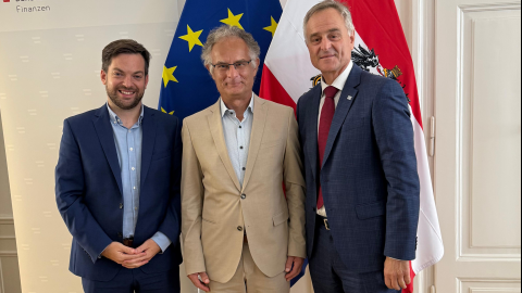 Slika: Vrh SGZ na pogovoru z zveznim ministrom za finance dr. Markusom Marterbauerjem