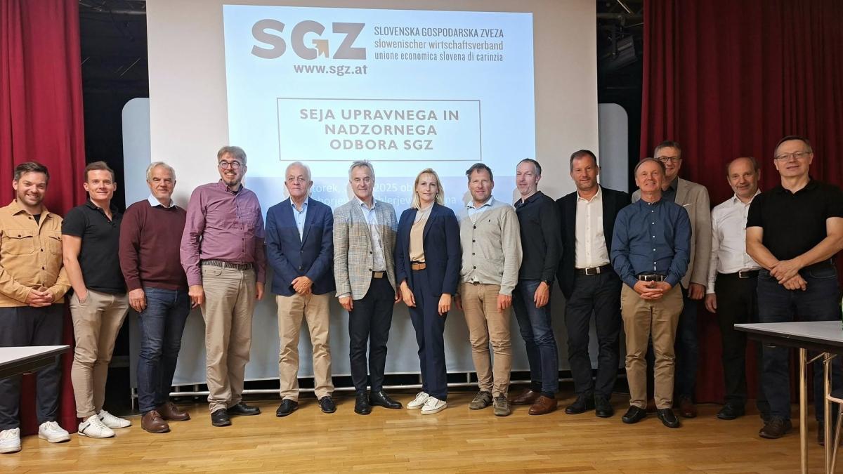 Slika: Seja upravnega in nadzornega odbora  Slovenske gospodarske zveze v Celovcu