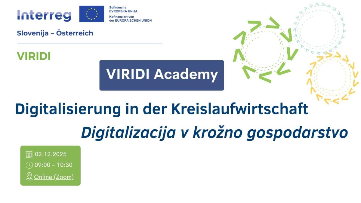 Slika: VIRIDI Academy: Digitalizacija in krožno gospodarstvo v praksi