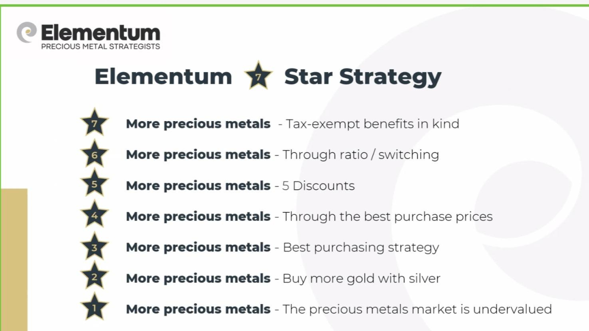 Slika: Plemenite kovine in 7-zvezdična strategija varnega premoženja